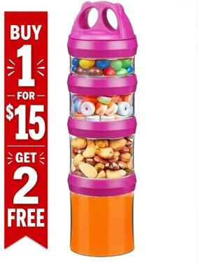 SELEWARE Stackable Snack‎ Jars Twist Lock Stackable Containers Set Food Storage